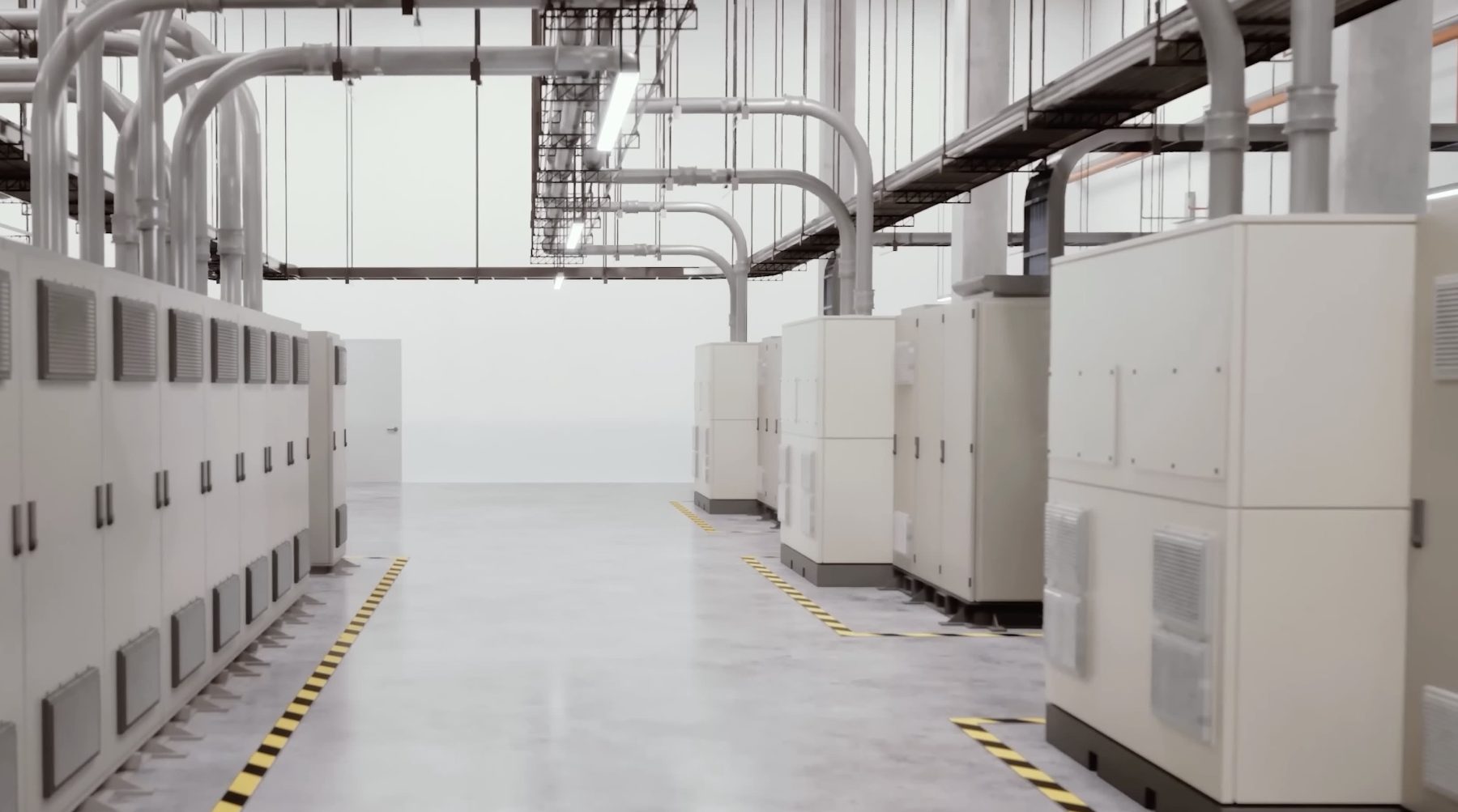 Mechanical and electrical equipment gallery ready for commissioning