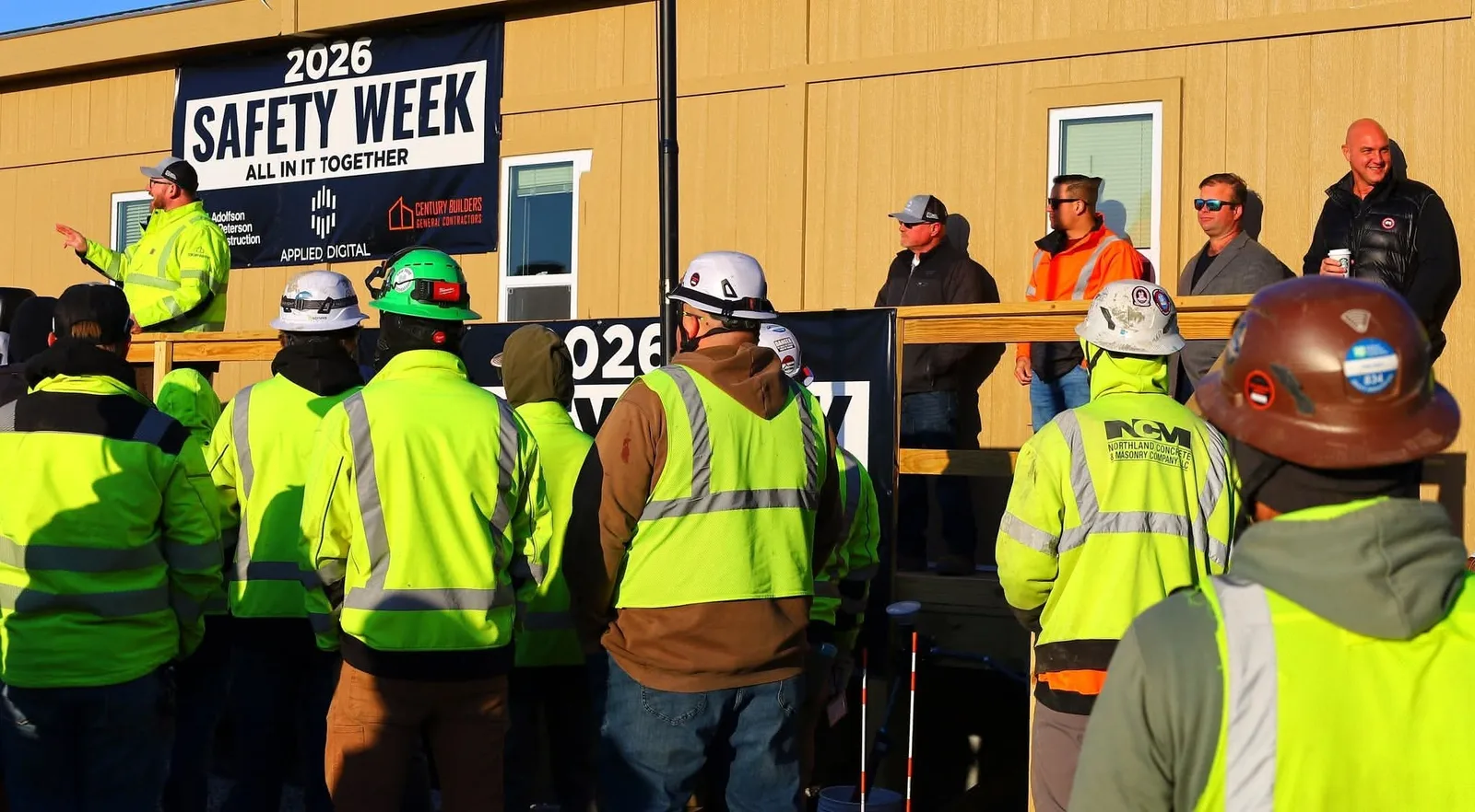 Morning safety stand-down on site